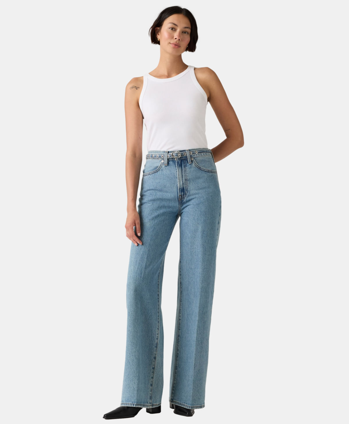 Jeans Ribcage Belted Levi's® — Azul Medio · 005LK-0000