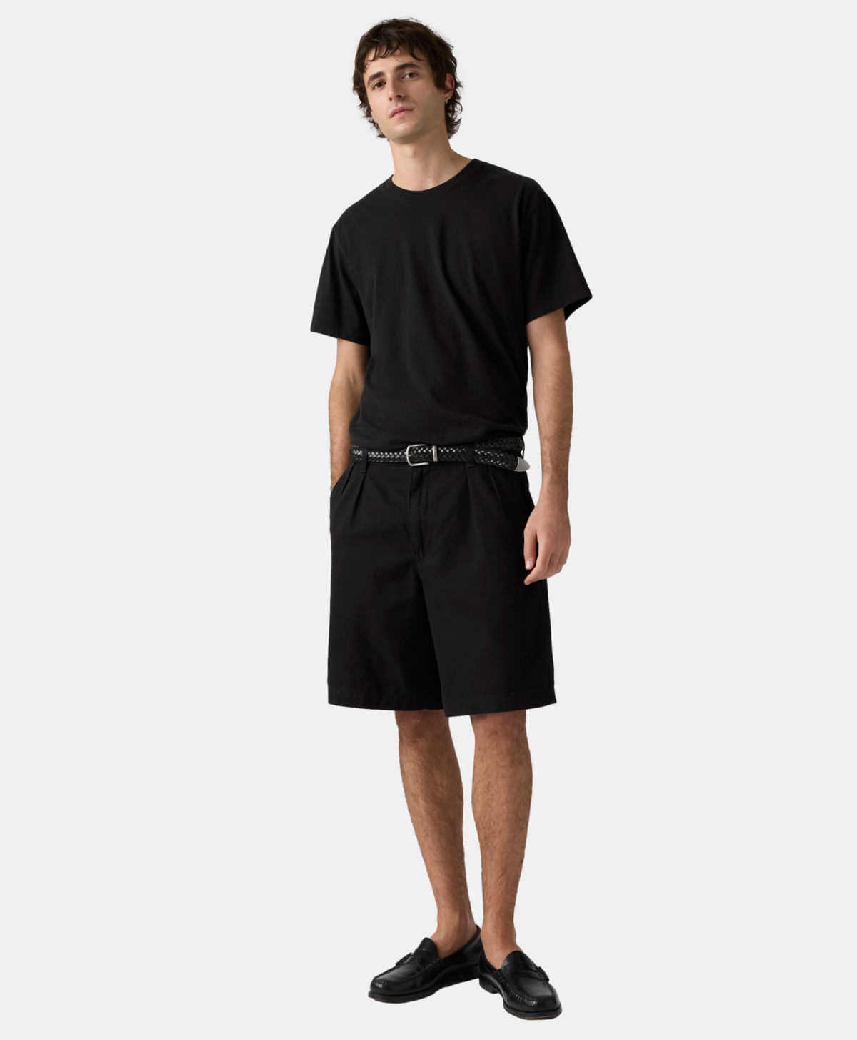 Short Baggy Pleated Levi's® — Negro · 0057P-0004