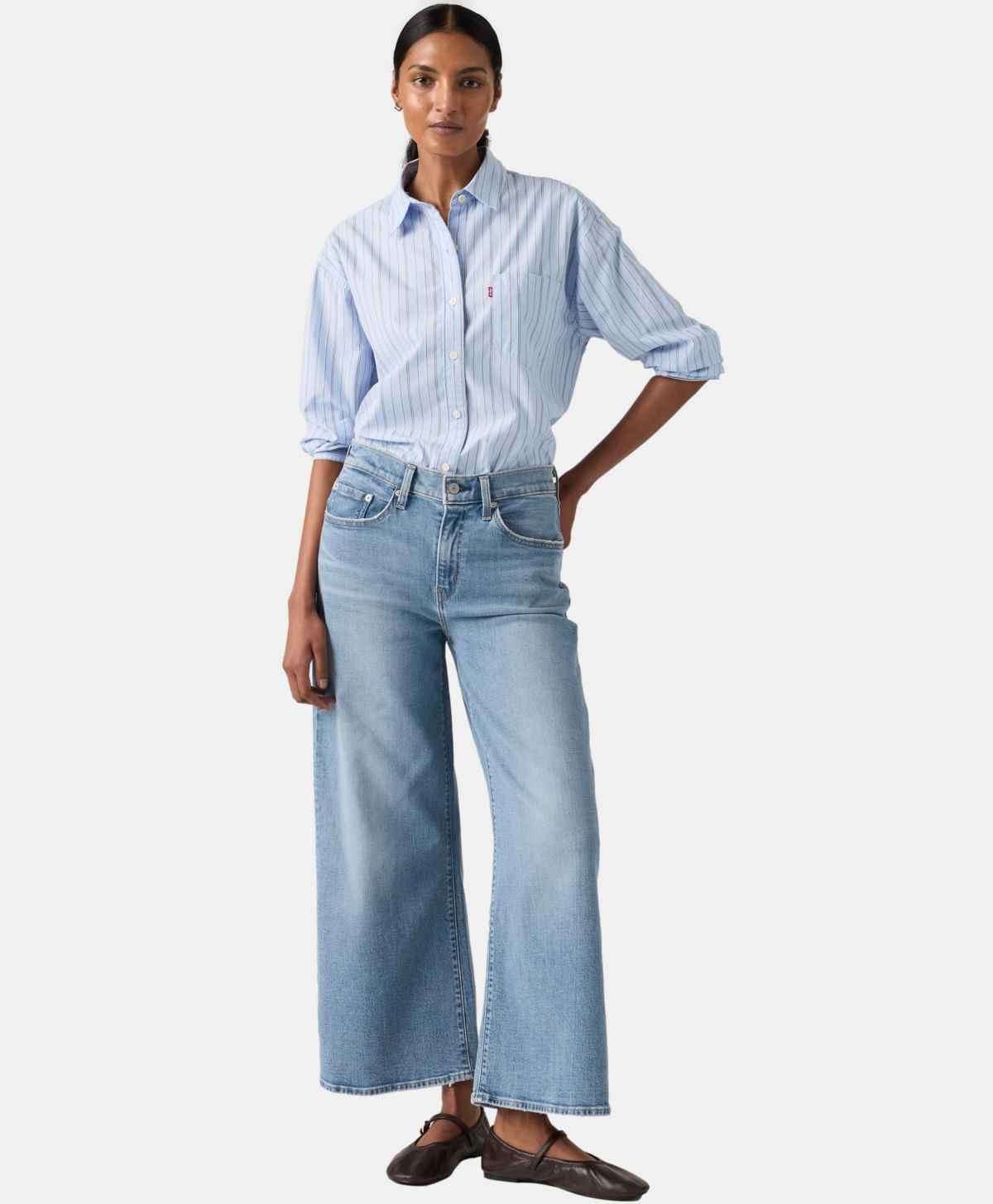 728® High Rise Wide Leg Ankle Jeans Levi's® — Azul Medio · 005I3-0003