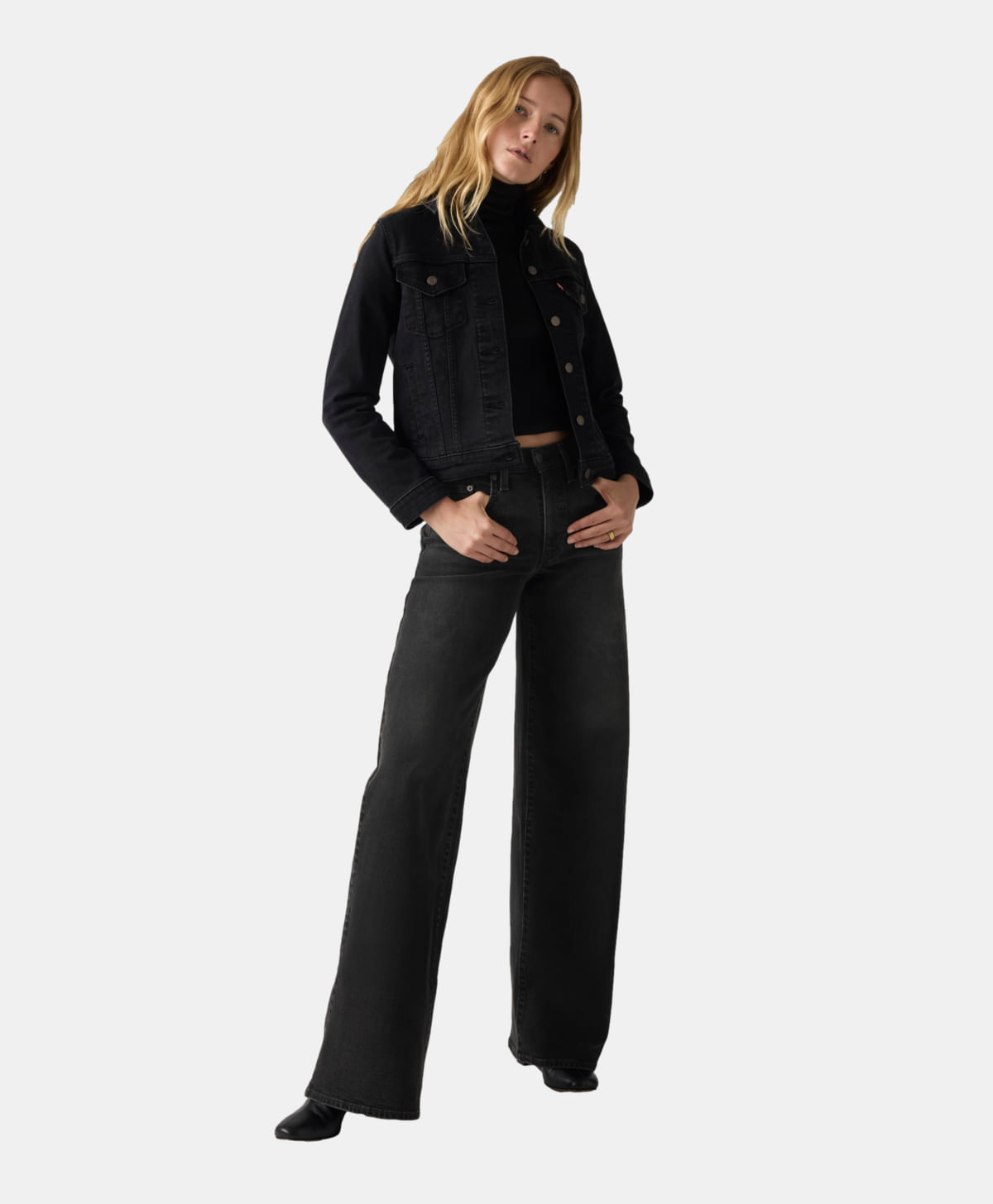 728® High Rise Wide Leg Jeans Levi's® — Negro · 0039B-0000