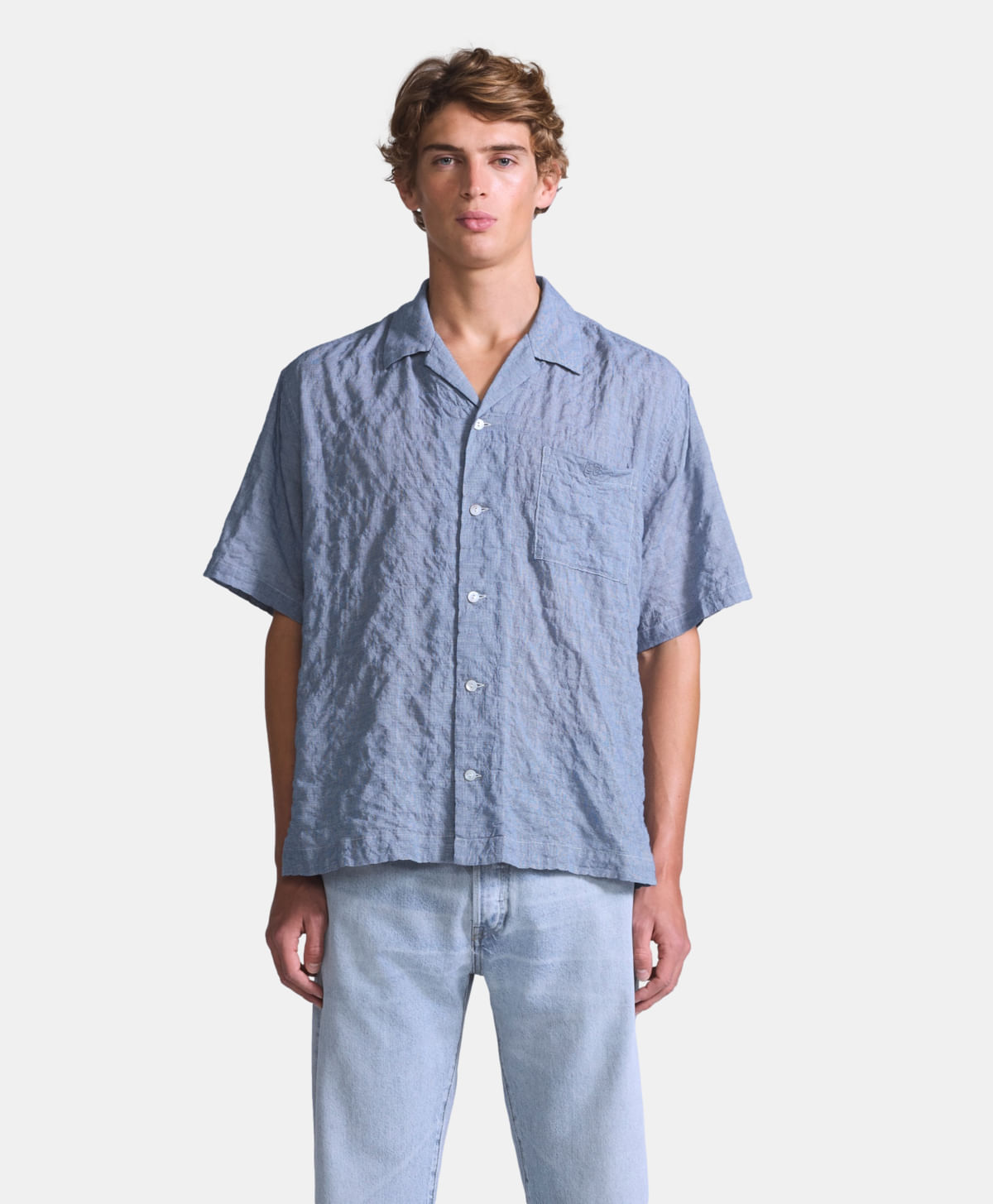 Camisa Camp Blue Tab Levi's® — Azul Medio · 004TG-0000