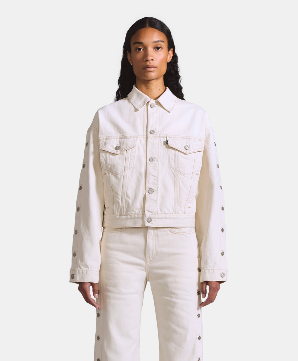 Chamarra Shank Trucker Mezclilla Japonesa Premium Blue Tab Levi's® — Blanco · 003JM-0000