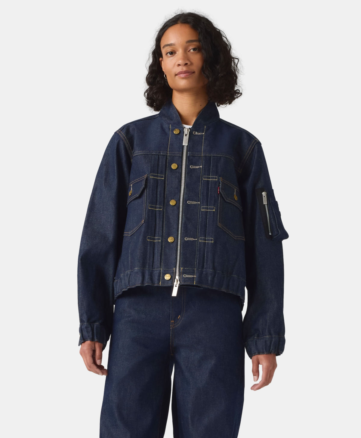 Levi's® X Sacai Chamarra Blouson No Binaria — Azul Oscuro · 008BN-0001