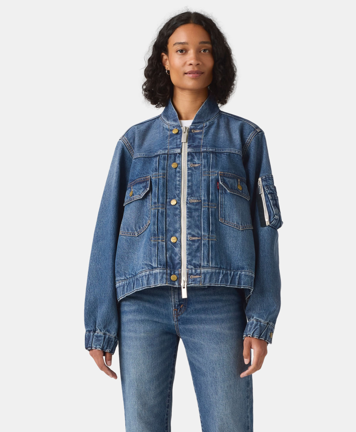 Levi's® X Sacai Chamarra Blouson No Binaria — Azul · 008BN-0002